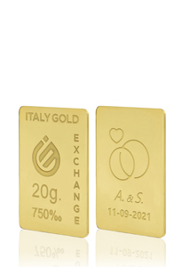 Lingotto Oro regalo per matrimonio 18 Kt da 20 gr. - Idea Regalo Eventi Celebrativi - IGE Gold